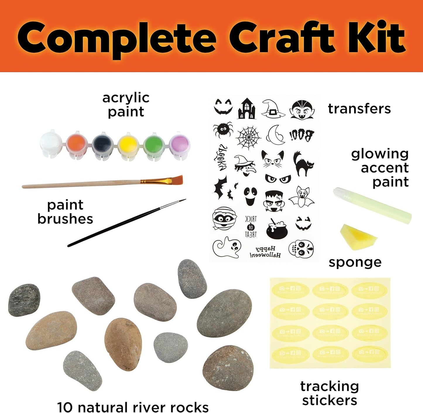 Creativity for Kids Rock Painting Kit - Glow in the Dark Rock Kit: Crafts for Kids, Painting Rocks Arts and Crafts, Kids Gift (Ages 6+)