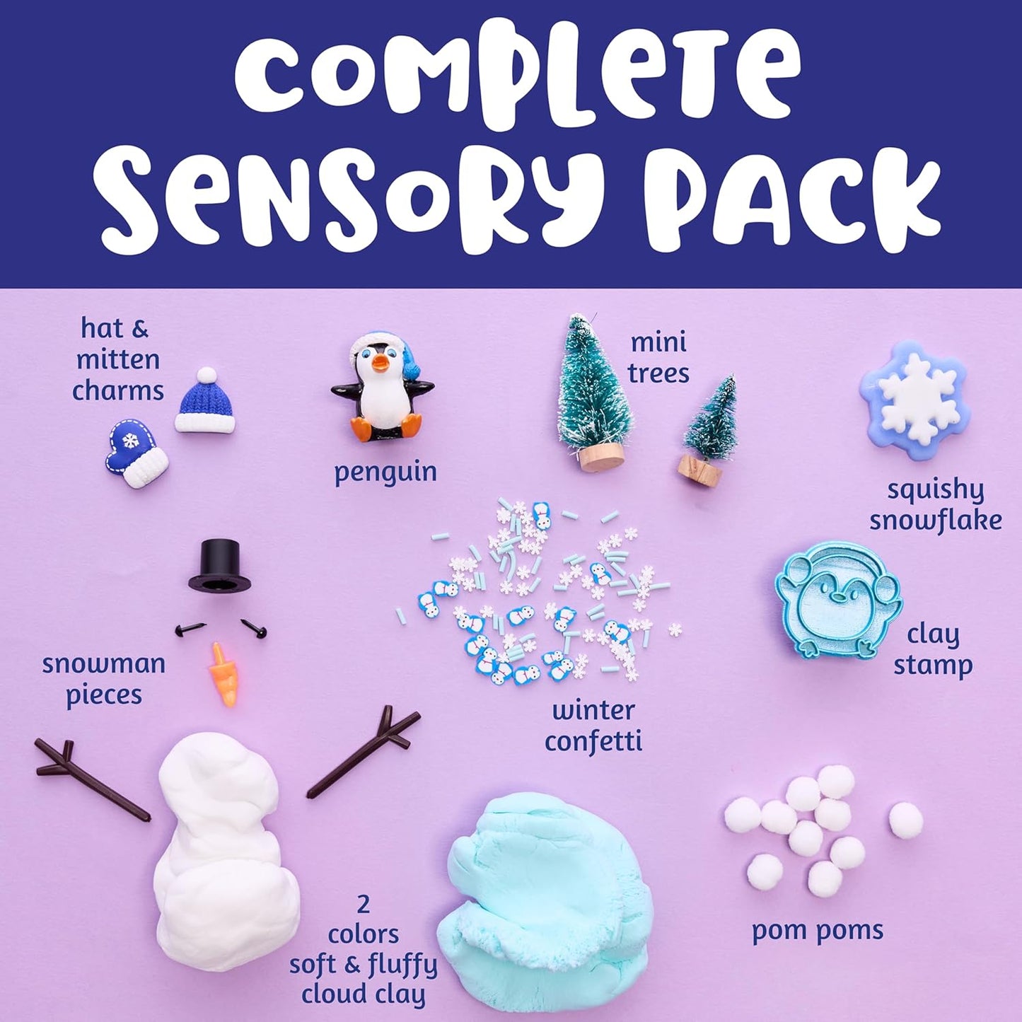 Creativity for Kids Sensory Pack: Christmas - Activities for Kids, Toddler Stocking Stuffers & Sensory Bin Filler, Travel Toys for Toddlers (Ages 3+)