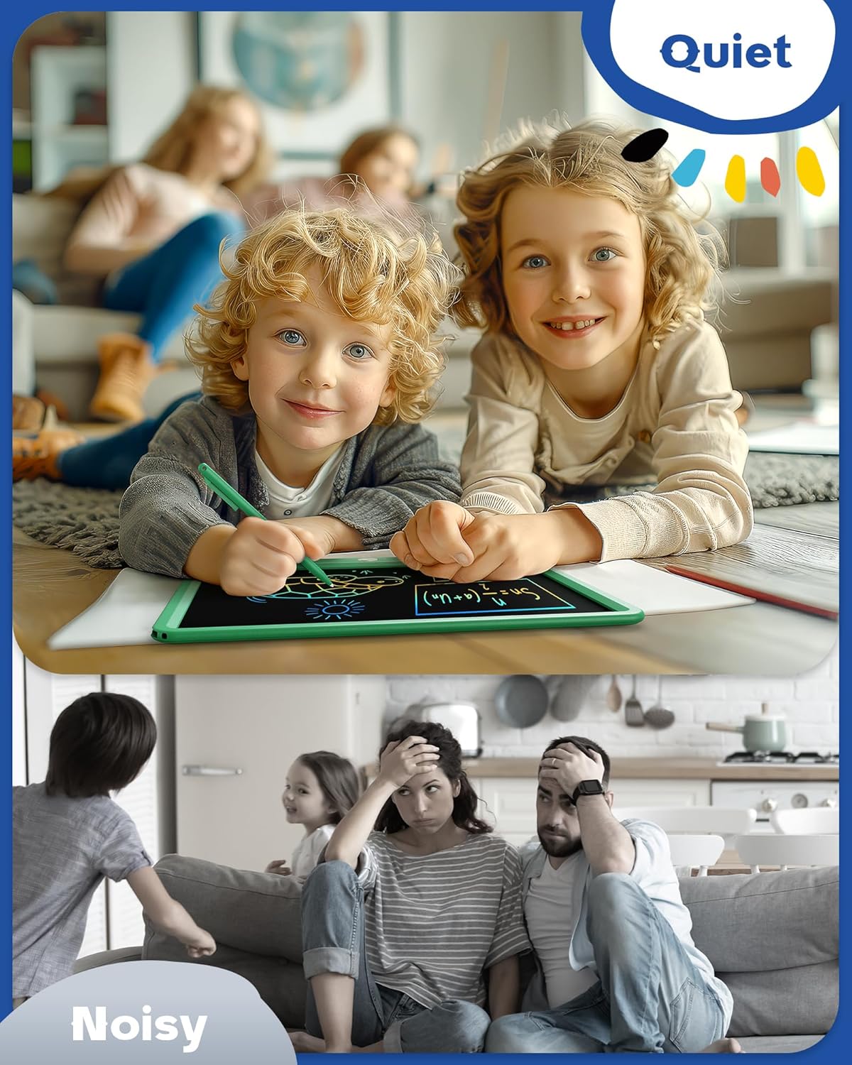 Bravokids Toys for 3-6 Years Old Girls Boys, LCD Writing Tablet 10 Inch Doodle Board, Electronic Drawing Pads, Educational Birthday Gift for 3 4 5 6 7 8 Years Old Kids Toddler (Blue)