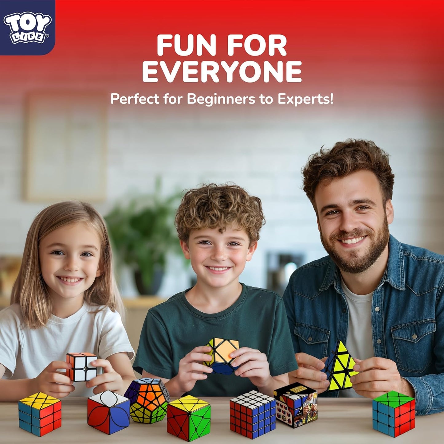 STEAM Life Speed Cube Set 5 Pack Magic Cube | Includes Speed Cubes 3x3, 2x2 Speed Cube, Pyramid Cube, Megaminx Cube Puzzle Cube Bundle for Kids & Adults