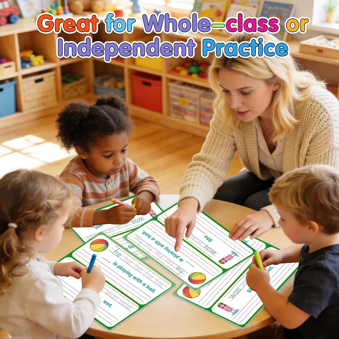 Sight Words Flash Cards Sentence Building for Kids, Handwriting Practice Writing Tracing Phonics Flash Cards,Preschool Kindergarten 1st Grade Learning Activities Homeschool Speech Therapy