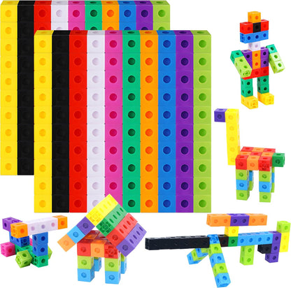 SpriteGru Math Linking Cubes, Math Cubes Manipulatives with Activity Cards Linking Cube Math Counters for Kids Kindergarten Learning Activities