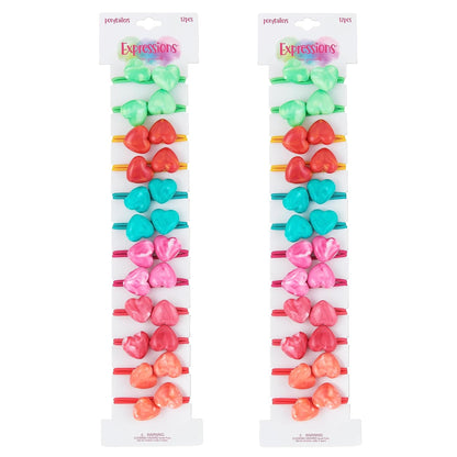 20pc Ponytailers Balls Elastics 18mm Round Opaque Multicolored Twin Beads Bauble Holders Toddler Kids Braiding Styling