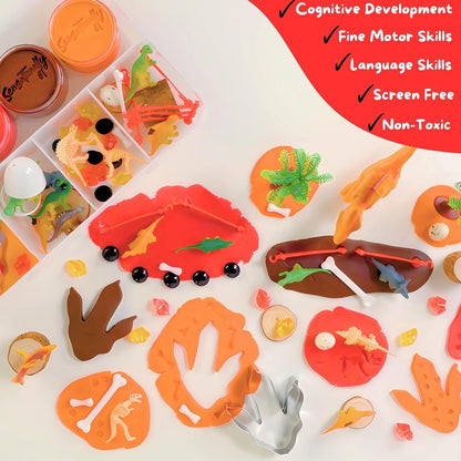 Unicorn Sensory Dough Kit (3 Jars) Non-Toxic Dough with Unicorn Cutters, Charms, Rainbow, Pom Poms, Diamonds, Gems, and Stackable Storage - Perfect for Creative Play and Gift for Kids