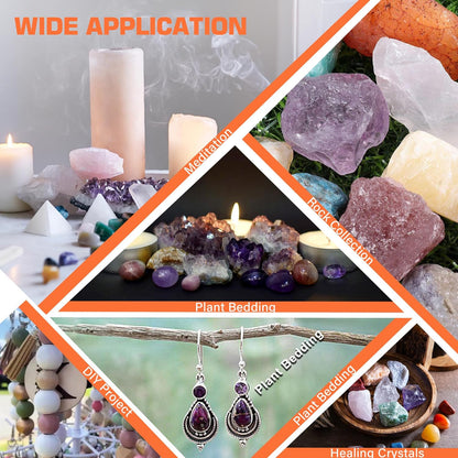 Professional Rock Tumbler Kit - Double Drum 6LB Rock Polisher(Double Barrel), Includes Rough Gemstones, 8 Polishing Grits, Jewelry, Learning Guide, Ideal Gift for Adults & Collectors