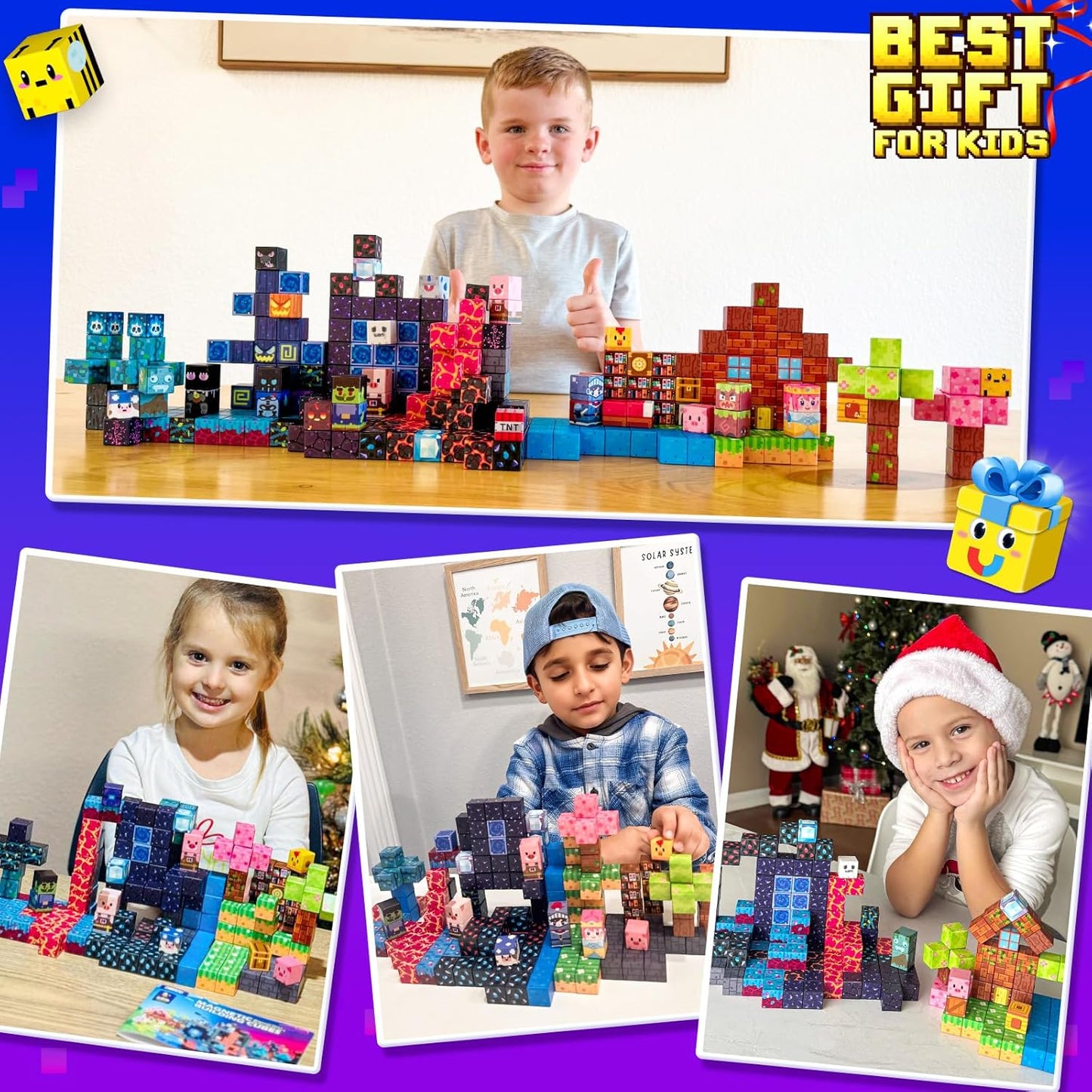 Magnetic Blocks - Build Mine 3D Magworld Forest Lava Set, STEM Magnetic Building Blocks for Kids Ages 4-6 6-8 8-12, Educational Sensory Toys for Toddlers, Birthday Gifts for 3+ Years Old Boys & Girls