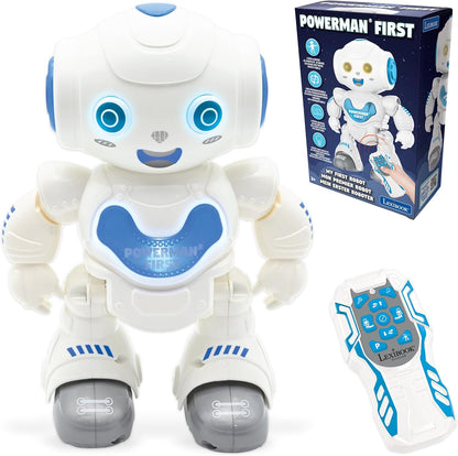 LEXiBOOK, Powerman Neo, My Robot Full of Technology, Remote Control and Gesture Control, Educational Activities in English, Programmable, Music and Dance, Sound and Light Effects, Blue/White, ROB18EN
