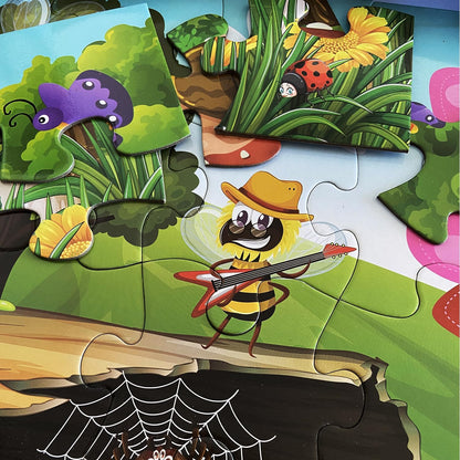 Jumbo Floor Puzzle for Kids, Large Jigsaw Puzzles 35 Piece for Kids Ages 3-5,Preschool Learning & Education Toys, Gifts for 4-8 Year Old Boys and Girls (Grassland Animal)