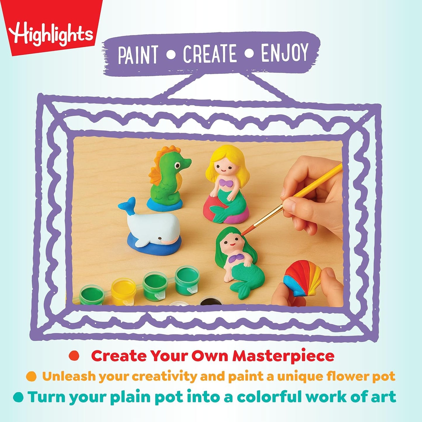 Highlights Paint Your Own Plaster Figurine & Activity Kits – DIY Art Sets with Figurines, Paints, Brush & Bonus Activities – Multiple Themes – Ages 6+
