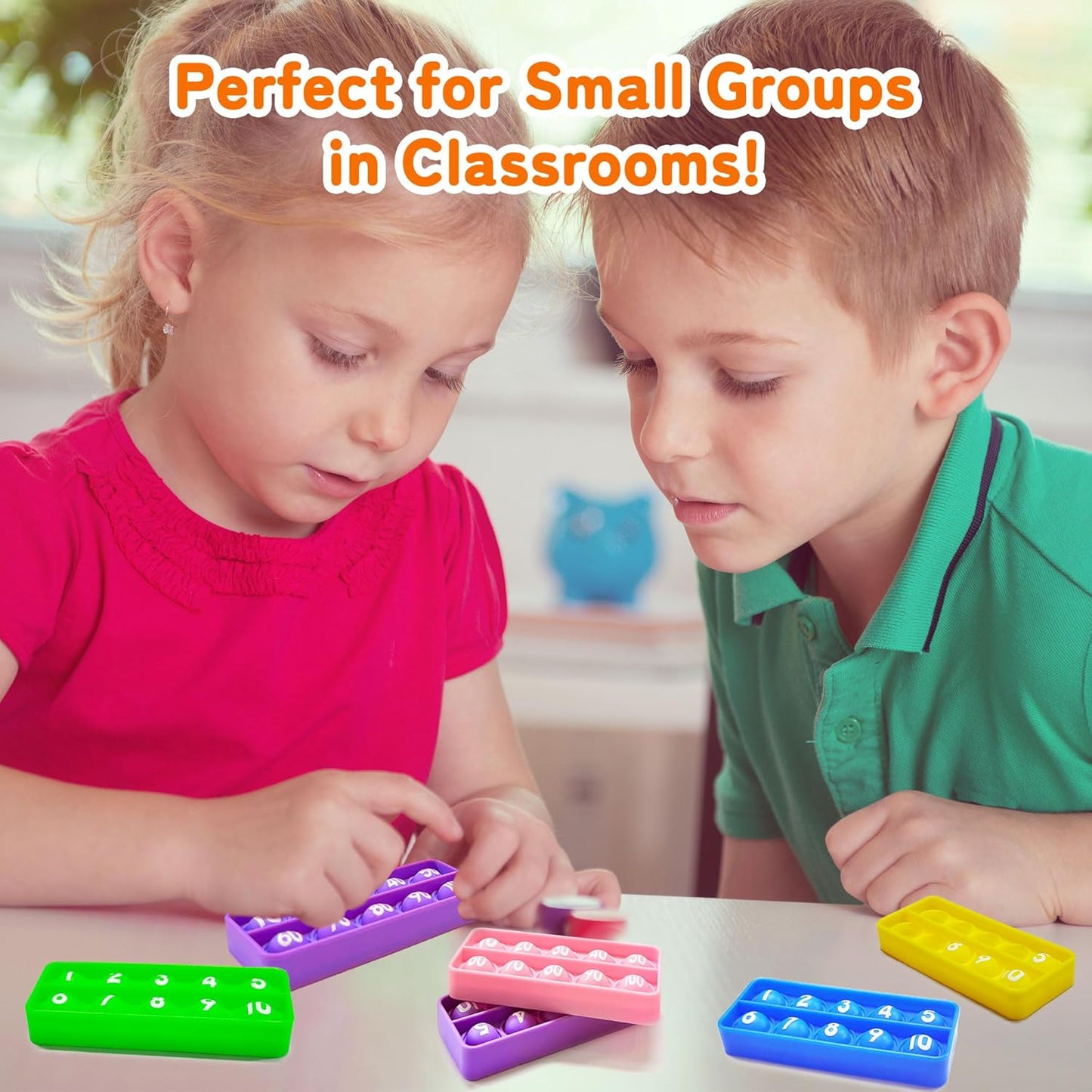 Ten Frame Popper, Math Fidget Sensory Toys, Ten-Frame Counting Toy, Educational Toy for Kids, Classroom Group Learning Activities for Toddler(Pack of 10)