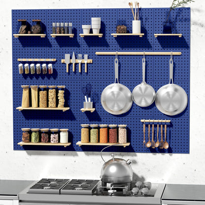 Peg Board, 4PCS Metal Pegboard Wall Organizer. Heavy Duty Pegboard, Peg Boards, Pegboard for Walls, White Pegboard for Garage Craft Room Workbench Office Kitchen Tool Organization, 12"*12"