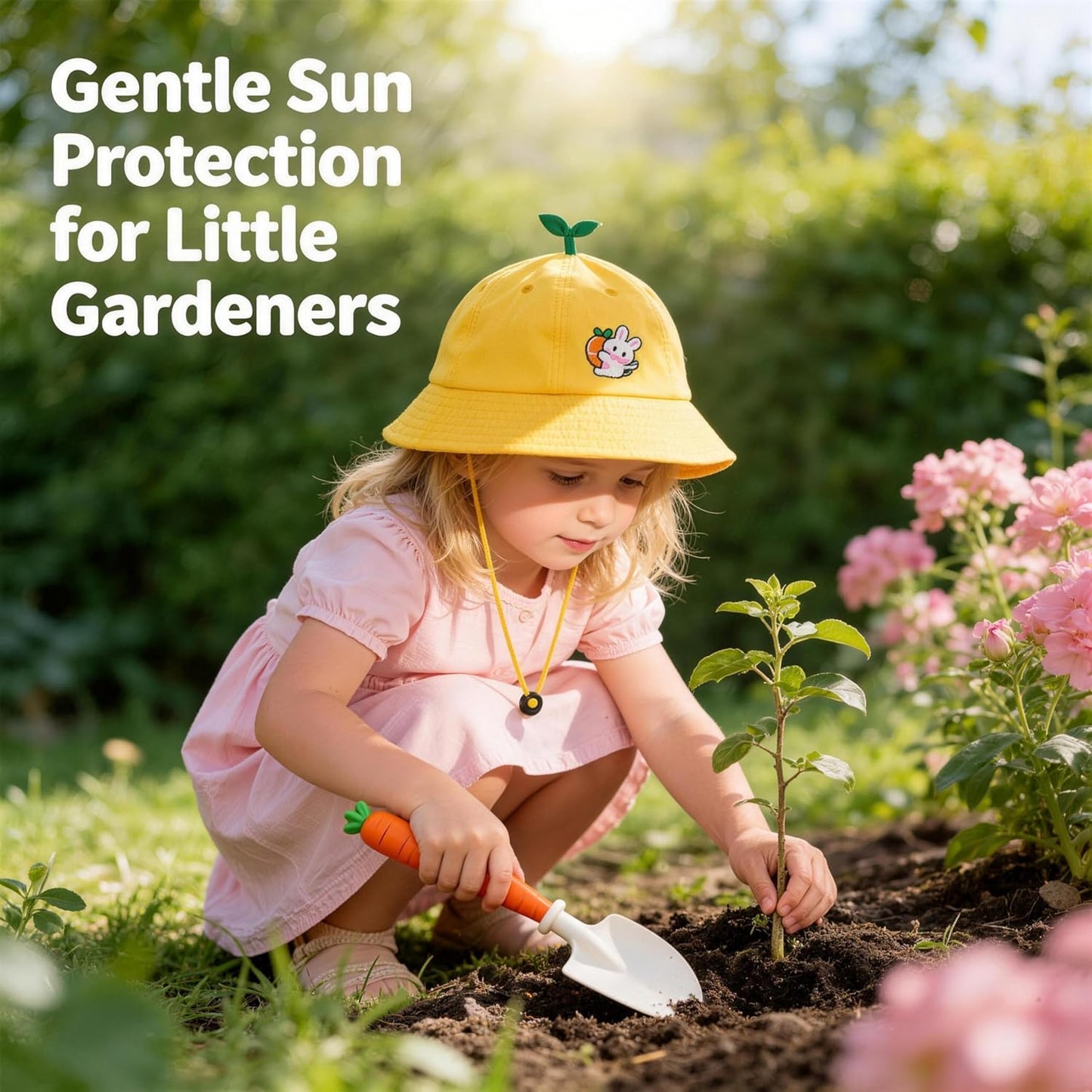 JOI MEW Kids Gardening Tools Set, Garden Toys w/Wooden Handle Alloy Rake,Fork,Trowel, Watering Can,Gloves,Tote Bag,Plant pots, DIY Bookmark Kits, Spring Summer Toy Outdoor Gift for Toddler Boy Girl