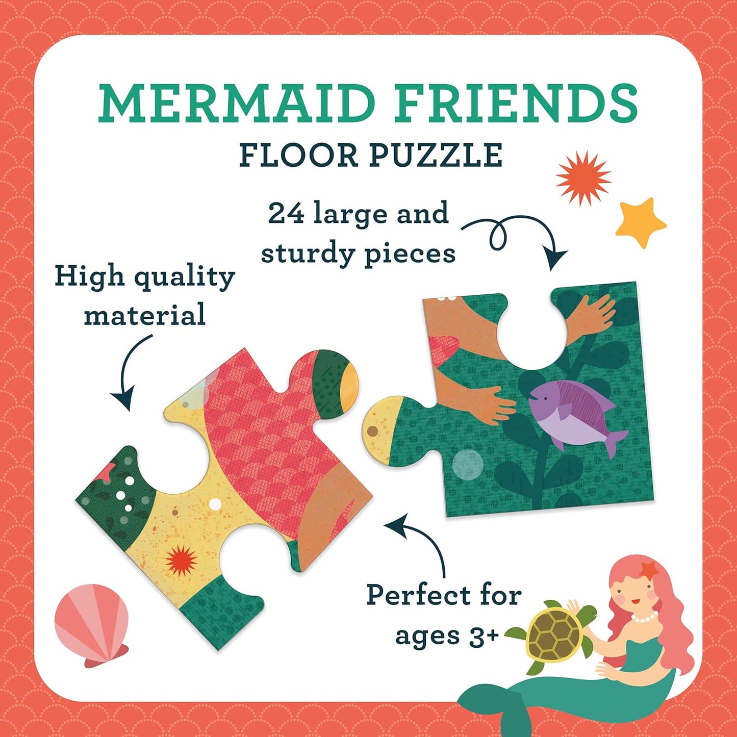 Petit Collage Floor Puzzle, Our World, 24-Pieces – Large Puzzle for Kids, Completed Map Puzzle Measures 18” x 24” – Makes a Great Gift Idea for Ages 3+