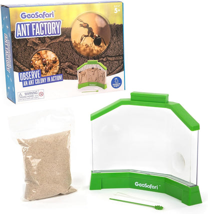 Educational Insights GeoSafari Ant Factory - Classroom Ant Farm with Live Ants, Kids Science Kit, At Home STEM Bug Kit, Habitat for Viewing Ants, Starter Sets and Nature Toys for Ages 5+