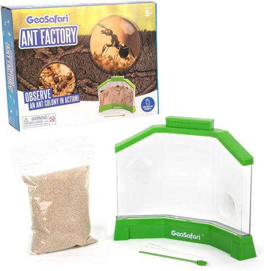 Educational Insights GeoSafari Ant Factory - Classroom Ant Farm with Live Ants, Kids Science Kit, At Home STEM Bug Kit, Habitat for Viewing Ants, Starter Sets and Nature Toys for Ages 5+