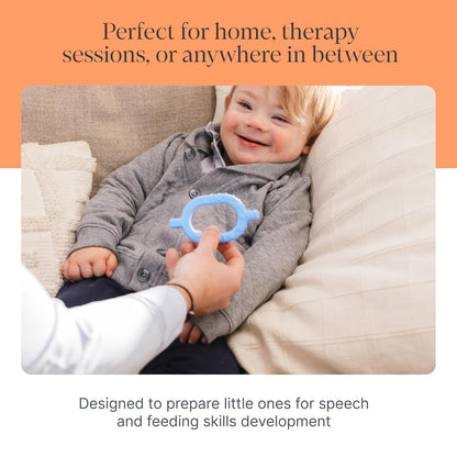 ARK Baby Grabber Sensory Chew, Baby Teether, Sensory Toys for Developing Speech and Feeding Skills, Medical-Grade Oral Motor Therapy Tools, Firm, Turquoise