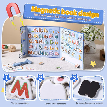 78 PCS Alphabet Magnets for Toddlers 3-5 Years Old - Uppercase & Lowercase Fridge Magnets, Preschool Learning Toys for Refrigerator, Homeschool Supplies & Birthday Party Games for Kids