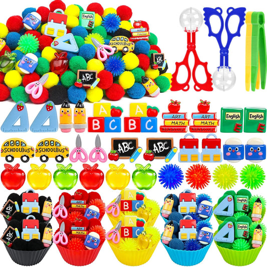 307 Pcs St. Patrick's Day Sensory Bin Filler Shamrock Fine Motor Sensory Bin Items Includes Pom Poms Irish Shamrock St. Patrick's Hat Resin Animals for Counting Sorting Training