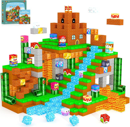 Magnetic Blocks, Magnetic Tiles Building Blocks, Magnet Cubes Toddler Kids Toys, Sensory STEM Toys for 3-5 4-6 5-7 6-8 Year Old Boys Girls Easter Birthday Gifts Travel Outdoor Kids Games (0.8IN/2CM)