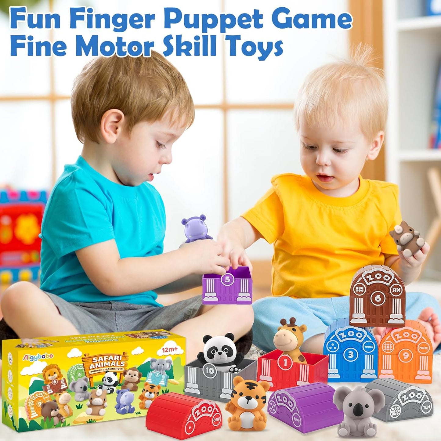 Learning Toys for 1,2,3 Year Old Toddlers, 20Pcs Farm Animals Toys Montessori Counting, Matching & Sorting Fine Motor Games, Christmas Birthday Easter Gift for Baby Boys Girls Age 12-18 Months