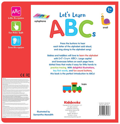Let’s Learn ABCs – Interactive Toddler Sound Book with 27 Buttons | Tracing, Alphabet Song, Children's Board Book | Learn Letters & First Words | Fun Learning Activities for Boys & Girls
