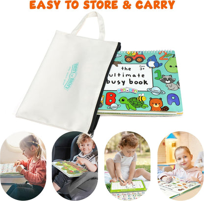 BenBen Busy Book for Toddlers, 30 Pages, Pre-Assembled, Preschool Learning Activities, Montessori Toys for Ages 3 and Up, Autism Sensory Toys, Kids Educational Activity Book, Birthday Gift