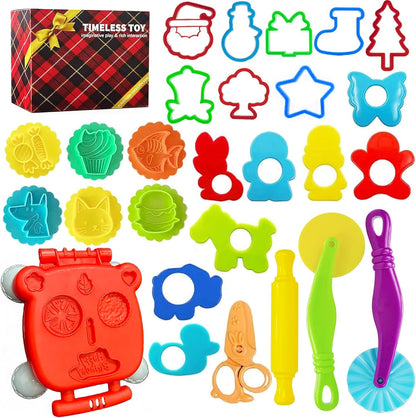 Play Dough Tools Set, Kids Clay Molds Kit with Animal Letters Numbers Cutters Rollers Storage Box, Non-Toxic ASTM F963 Certified, Toys for Toddlers Boys Girls Ages 3-8