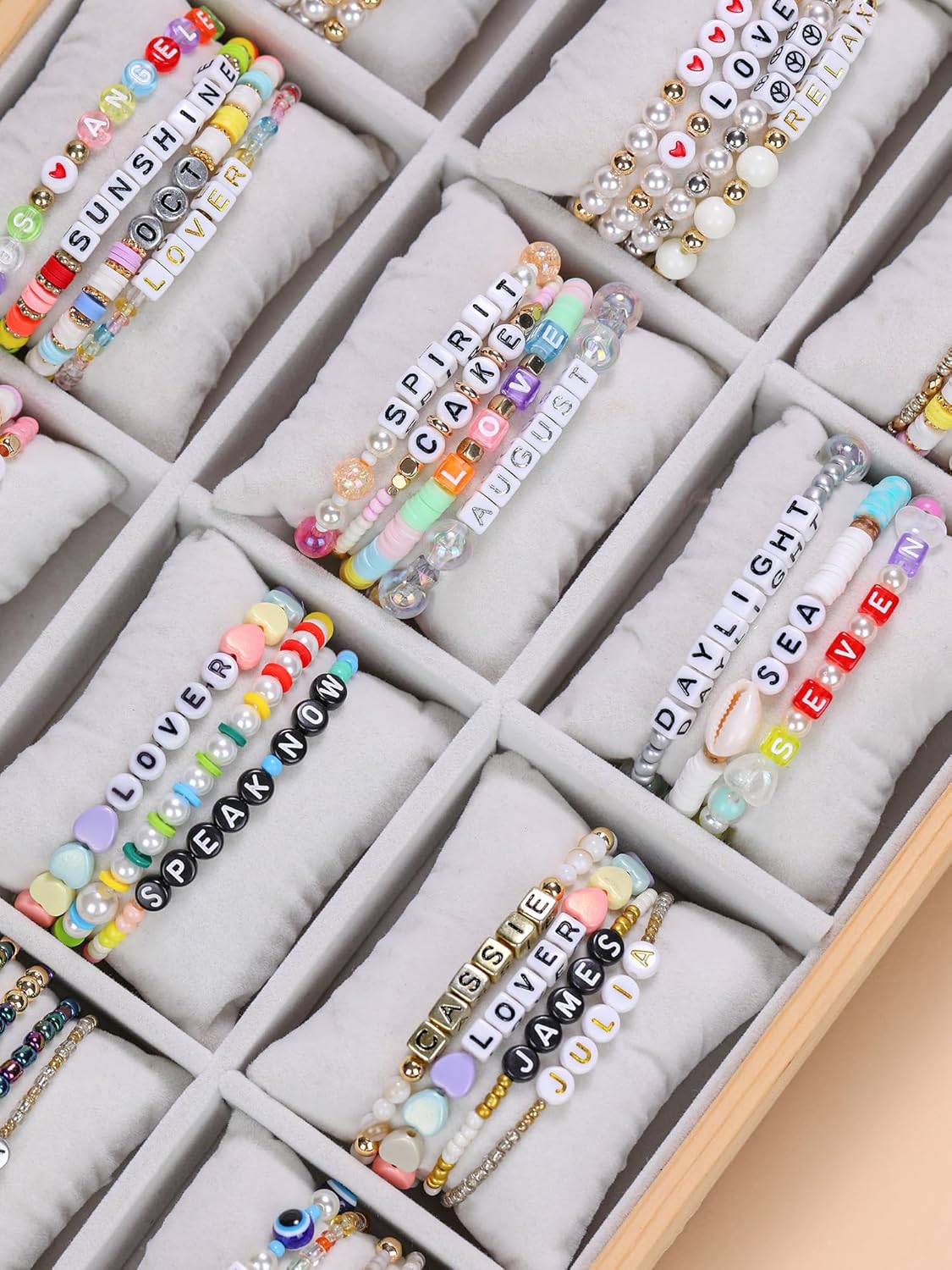 DoDoBeads 1270 Pcs Letter Beads Kit, White and Colorful Square Acrylic Alphabet Beads with Extra Vowels, Numbers & Spacers, Perfect for Friendship Bracelets