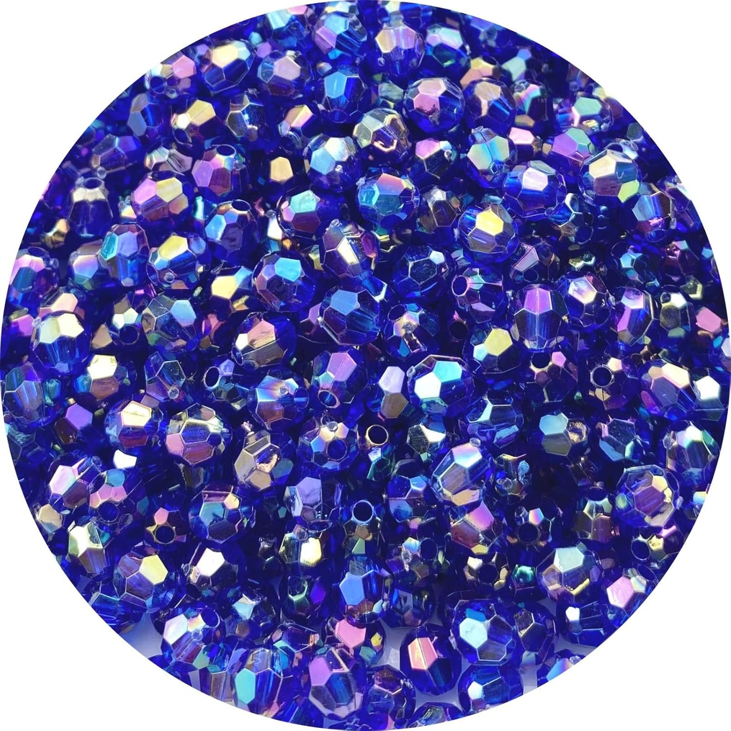 200 PCS 10mm Acrylic Faceted Spacer Beads AB Color Glossy Round Loose Beads for Jewelry Making Bracelet Necklace Earring Ornament Wind Chimes Key Chains(Deep Purple AB)