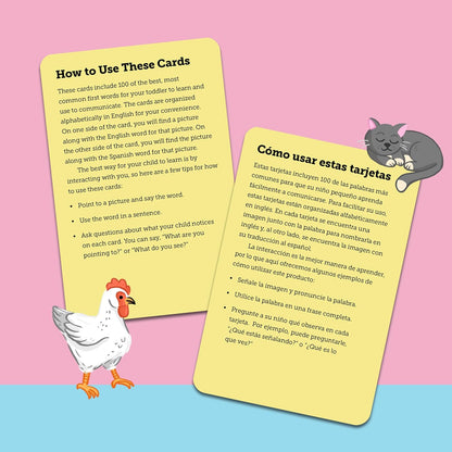 100 First Words Flash Cards for Toddlers: English-Spanish Bilingual: Primeras 100 palabras tarjetas didacticas para ninos pequenos
