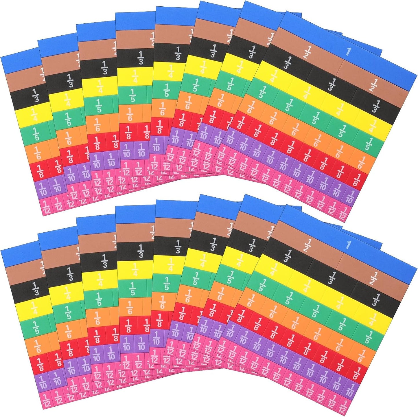 Sayglossy 48 Sets Fraction Tiles Set for Math Classroom Fractions Manipulatives Math Learning Manipulatives for Home School Supplies