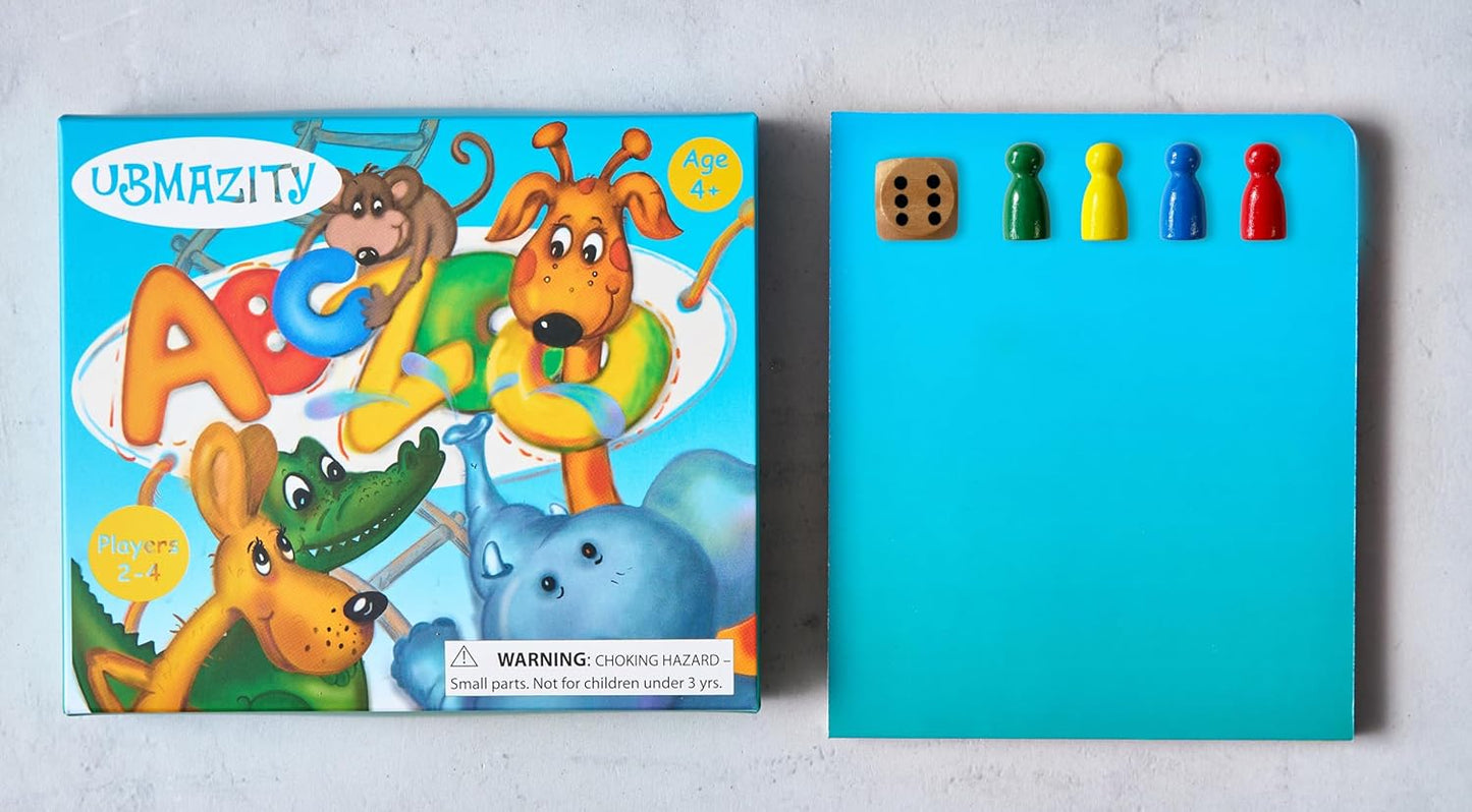 ABC Zoo Chutes and Ladders Board Game, Language Development Toy, Alphabet Learning Activity for Kids Ages 4+ Players 2-4