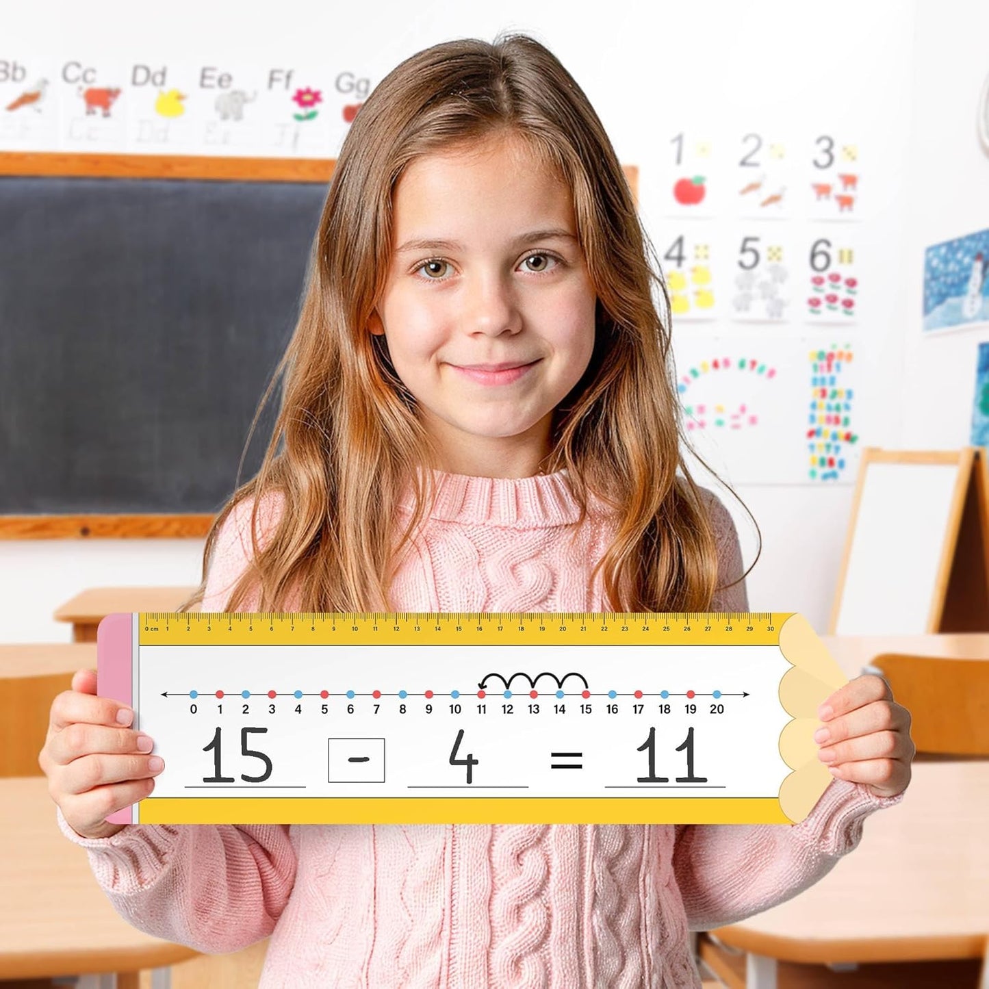 26 Pack Boho Number Line Dry Erase Boards Cards, 14"x4", Double-Sided, 0-10 on One Side & 0-20 on Other Side, Math Manipulatives for Student, Education Classroom Must Haves