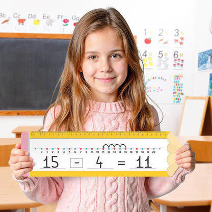 26 Pack Boho Number Line Dry Erase Boards Cards, 14"x4", Double-Sided, 0-10 on One Side & 0-20 on Other Side, Math Manipulatives for Student, Education Classroom Must Haves