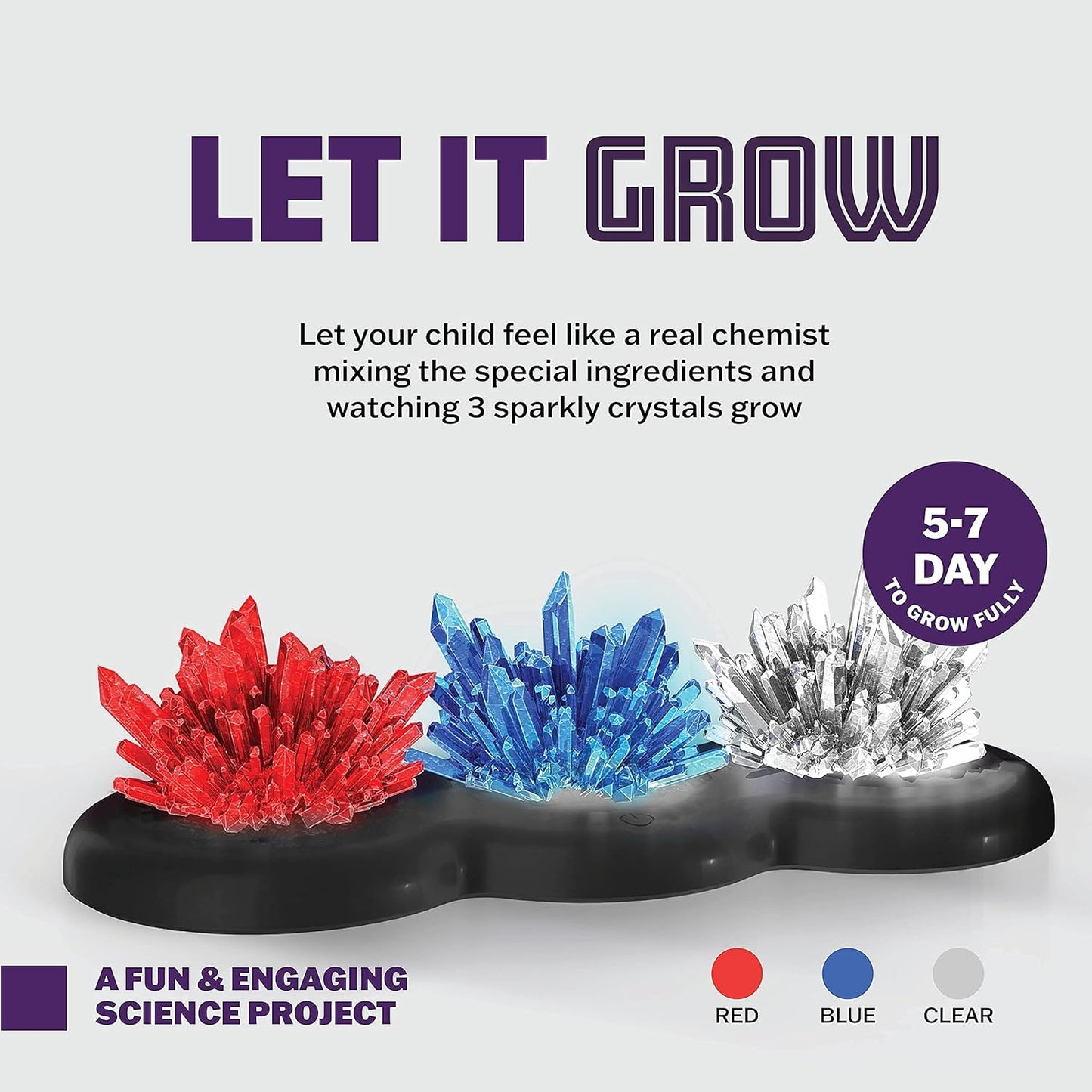 Crystal Growing Kit for Kids - Science Experiments for Boys and Girls Ages 6-12 Year Old Girl Gifts - Boy Toys STEM Crafts Activities, DIY Projects - Gift for Kids Age 6 7 8 9 10 11 12