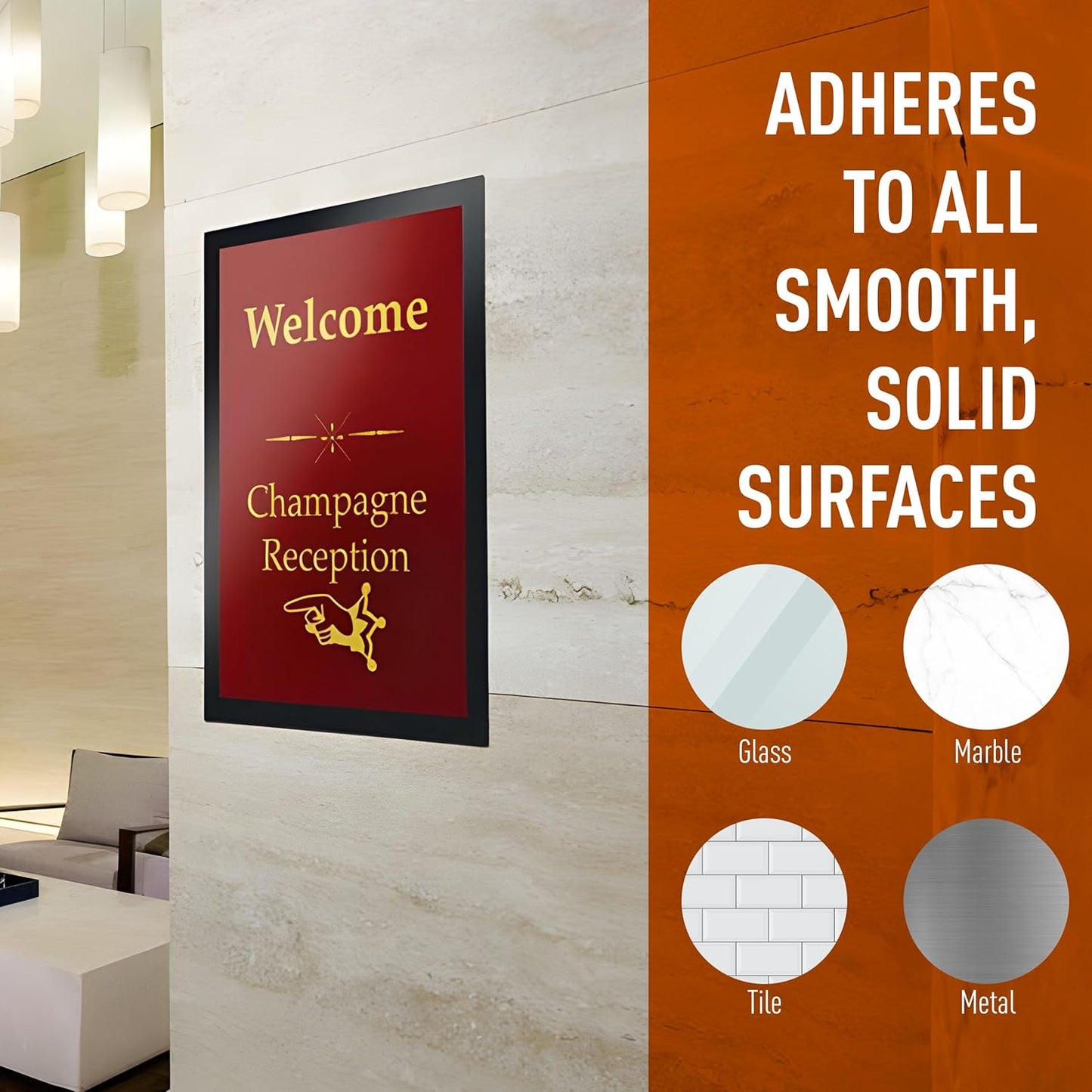 Durable Duraframe Self Adhesive Magnetic Sign Holder in Half Letter-Size 5.5" x 8.5" Inches - Black Frame - Pack of 2