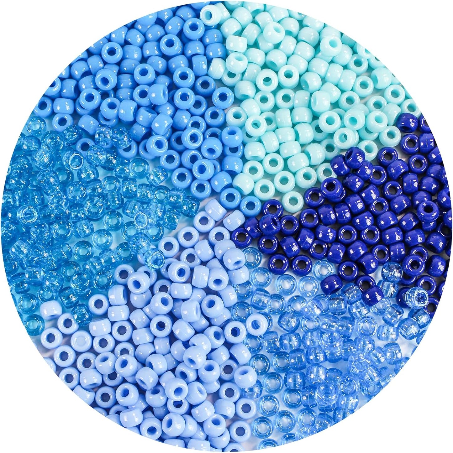 2000 Pcs Multi-Colored Glitter Pony Beads, 6x9mm, Round, Acrylic, Loose Beads, Perfect for Bracelets, Jewelry Making, Crafts