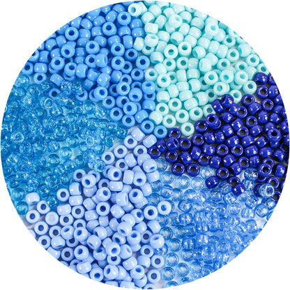 2000 Pcs Multi-Colored Glitter Pony Beads, 6x9mm, Round, Acrylic, Loose Beads, Perfect for Bracelets, Jewelry Making, Crafts