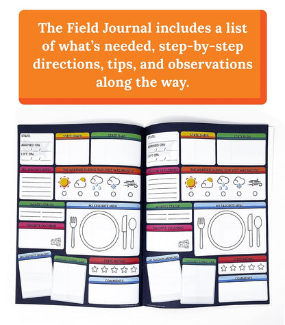 Carson Dellosa Explore Galore: 50 States Wipe Clean Activity Book, Dry Erase Workbook With Kids Travel Activities, Puzzles, I Spy Games, US Map, Stickers, Flash Cards, and Field Journal, Ages 7 and Up