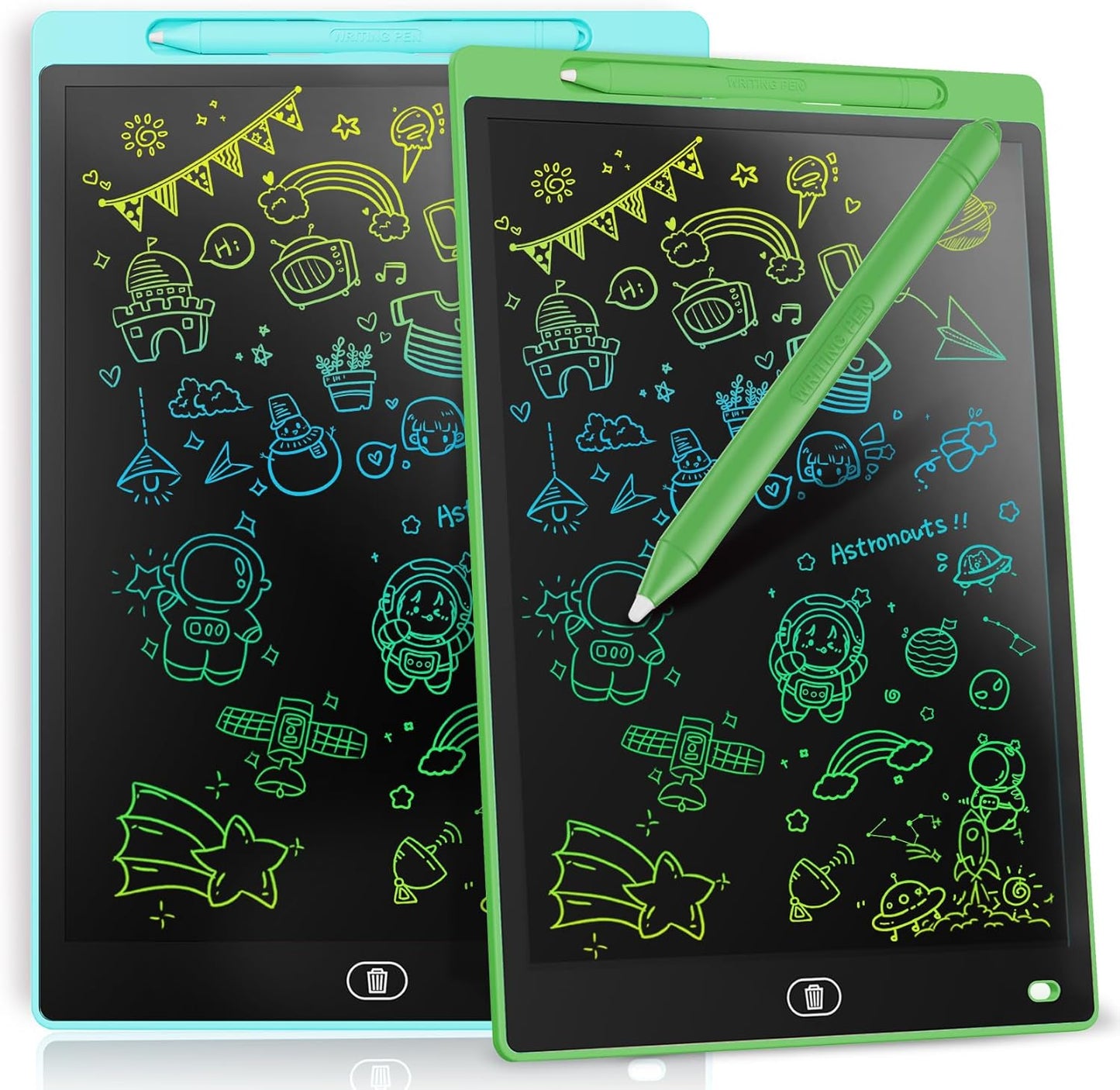 [2 Pack] Genialba LCD Writing Tablet 12-Inch Colorful Doodle Board, Toddler Learning Educational Toys Gifts for 3-8 Years Old Girls and Boys, Electronic Drawing Pad for Kids (Pink&Blue)