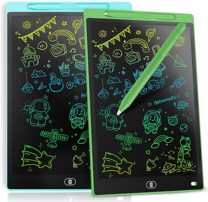[2 Pack] Genialba LCD Writing Tablet 12-Inch Colorful Doodle Board, Toddler Learning Educational Toys Gifts for 3-8 Years Old Girls and Boys, Electronic Drawing Pad for Kids (Pink&Blue)