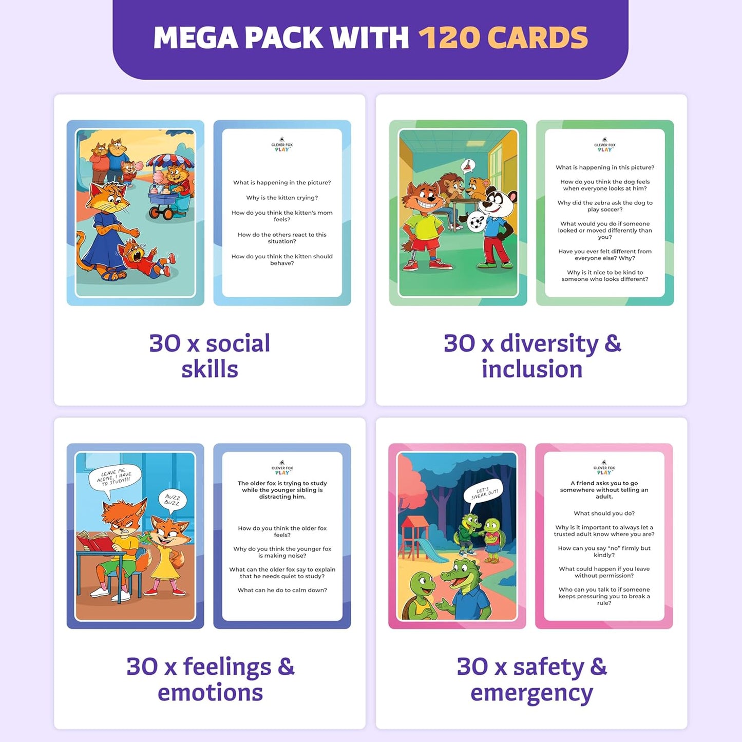 Who What Why Emergency & Safety Conversation Cards for Kids – Social Skills & Critical Thinking Game – Safety Awareness, Decision-Making & Communication Cards, Speech Therapy & SEL Tool, Ages 4+
