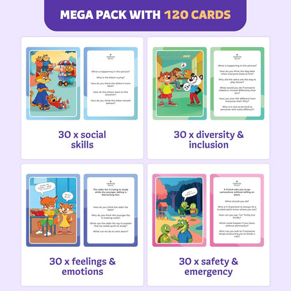Who What Why Emergency & Safety Conversation Cards for Kids – Social Skills & Critical Thinking Game – Safety Awareness, Decision-Making & Communication Cards, Speech Therapy & SEL Tool, Ages 4+