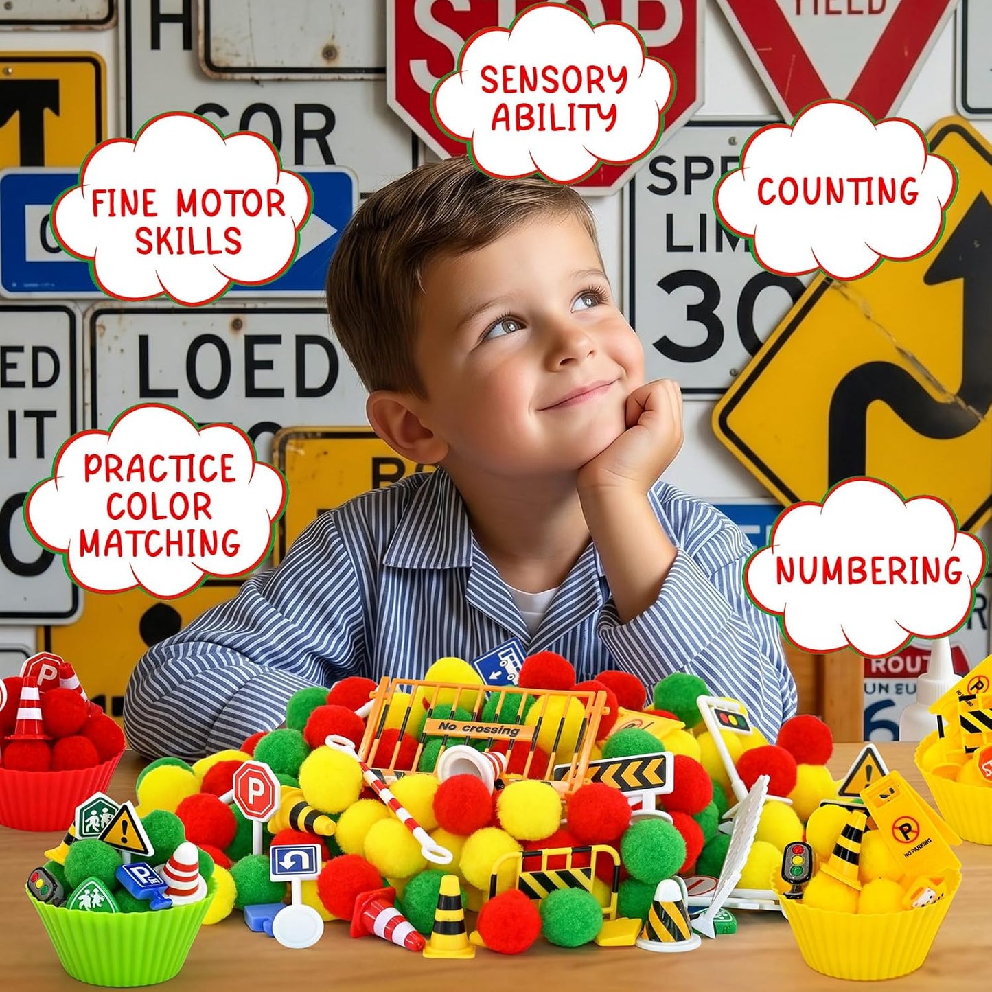 270 Pcs Numbers and Letters Sensory Bin Items Back to School Counting Sorting Sensory Bin Filler Fine Motor Numbers and Letters Geometric Figure Counts for Easter Spring Summer Sorting