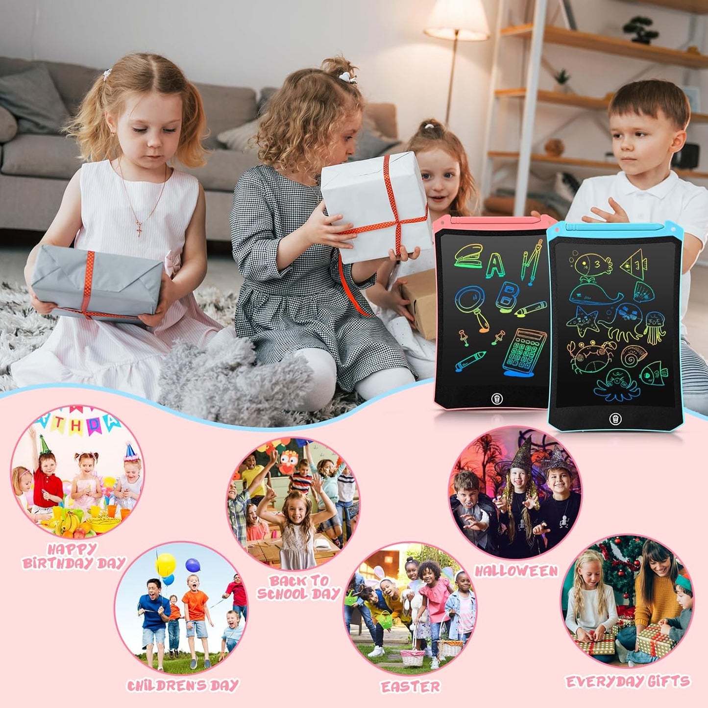 EooCoo Toddler Boy Toys, Kids Gifts, 10 Inch LCD Writing Tablet, Drawing Pad, No Mess Coloring Books for Kids, Travel Games, Gifts for Boys 4-6, Educational Toys for 3 4 5 6 7 Years Old Boys and Girls