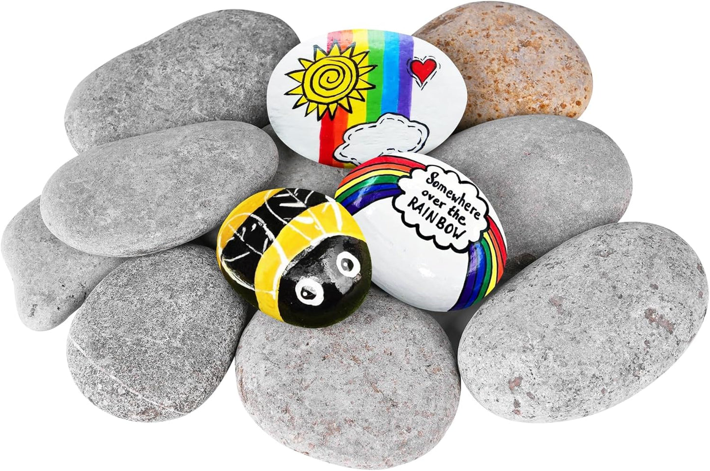 River Rocks for Painting 45 Pcs Large 2-3 Inch Flat Smooth Painting Stones Craft Rock to Paint for Kids Crafts Painting Bulk