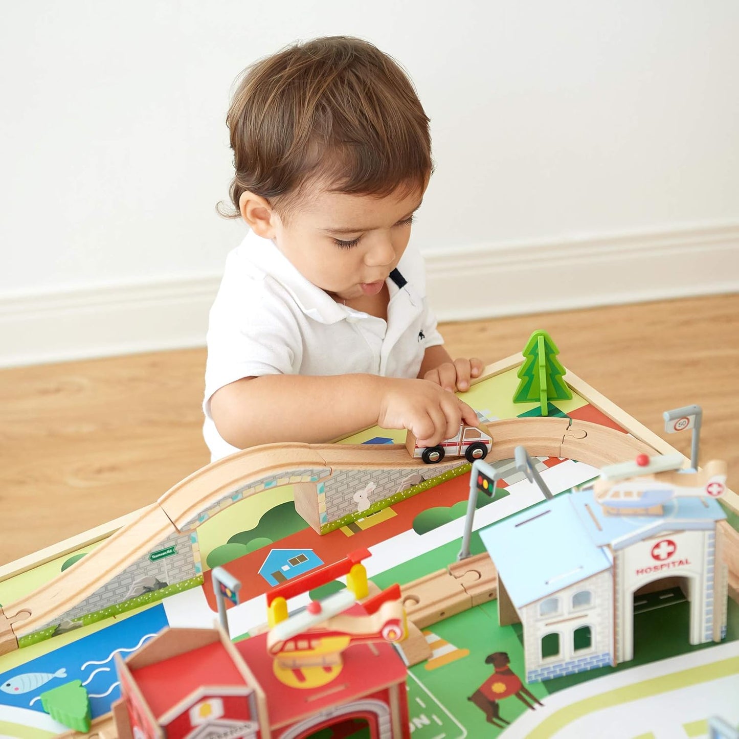 Teamson Kids Preschool Play Lab 7-in-1 Large Wooden Activity Cube Station Center Bead Maze and Counting for Kids Baby Toys, Natural