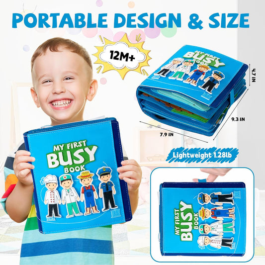 Daily Life of Girls Busy Book for Toddlers,Montessori Busy Books,Preschool Felt Busy Quiet Book Learning Life Skills,House Pretend Play Dress UP Game,Montessori Toys for 3 4 5 Years Autism Sensory