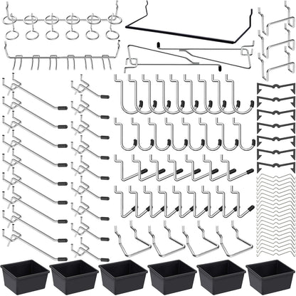 Pegboard Hooks, with Bins, Peg Locks, for Organizing Various Tools, 188 PCS, 80 of Which are Locks