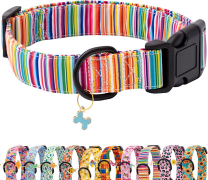 Faygarsle Dog Collar for Small Medium Large Dogs Colorful Puppy Collars for Female Dogs Toy Building Blocks Patterned Pet Collars for Summer Spring Wedding Puppy Girl Dog Collar M